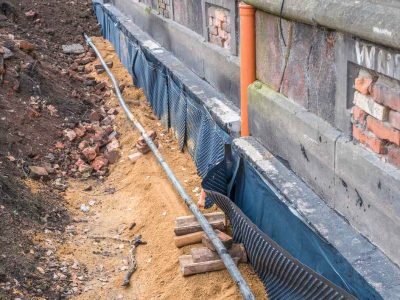 Installation drain excavation